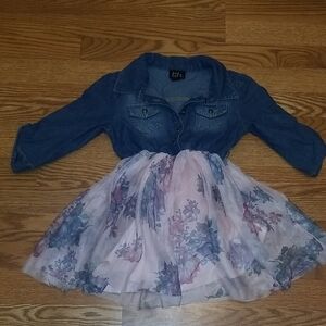 Lilt Blue Denim and Pink Floral Kids Jacket